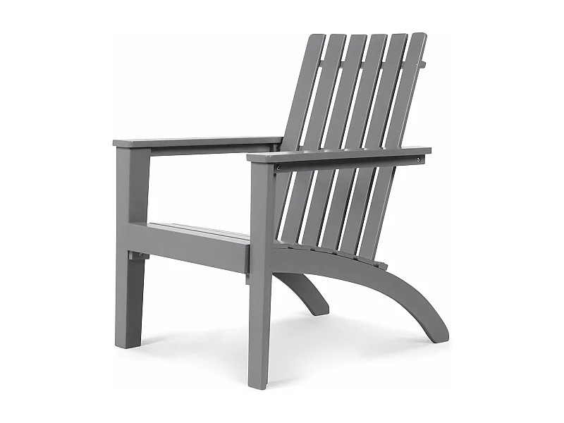 Chaise Adirondack en Bois d'Acacia, Fauteuil Adirondack Classique avec Accoudoir Ergonomique, Convient pour Balcon, Piscine, Cour, Terrasse, Jardin (Gris)