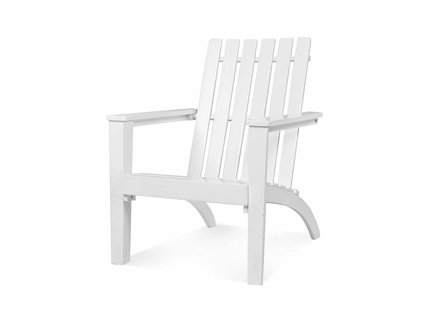 Chaise Adirondack en Bois d'Acacia, Fauteuil Adirondack Classique avec Accoudoir Ergonomique, Convient pour Balcon, Piscine, Cour, Terrasse, Jardin (Blanc)