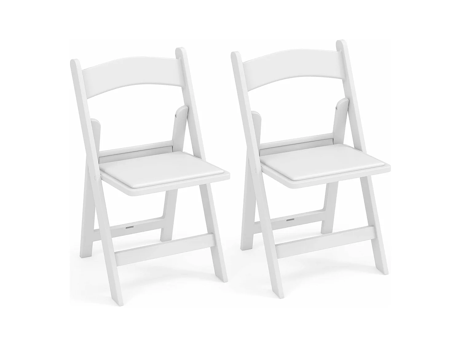 Chaise Pliante Lot de 2, Chaises de Jardin en Résine, Siège Rembourré en PVC, Chaise Pliable Extérieur Intérieure, Transport Facile, pour Cuisine, Mariage, Fête