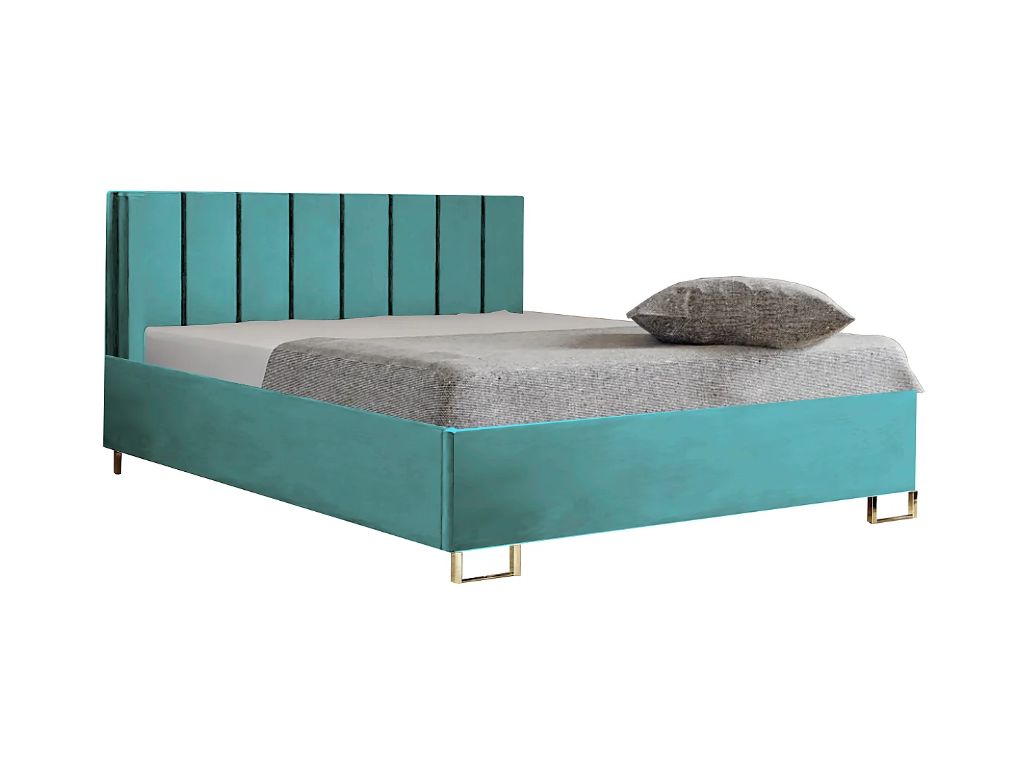 Polsterbed MALIBU, gestoffeerde rugleuning, MONOLITH-stof, opbergbox met gasdrukveer, comfortabele bedhoogte 39 cm, 180x200 cm, As
