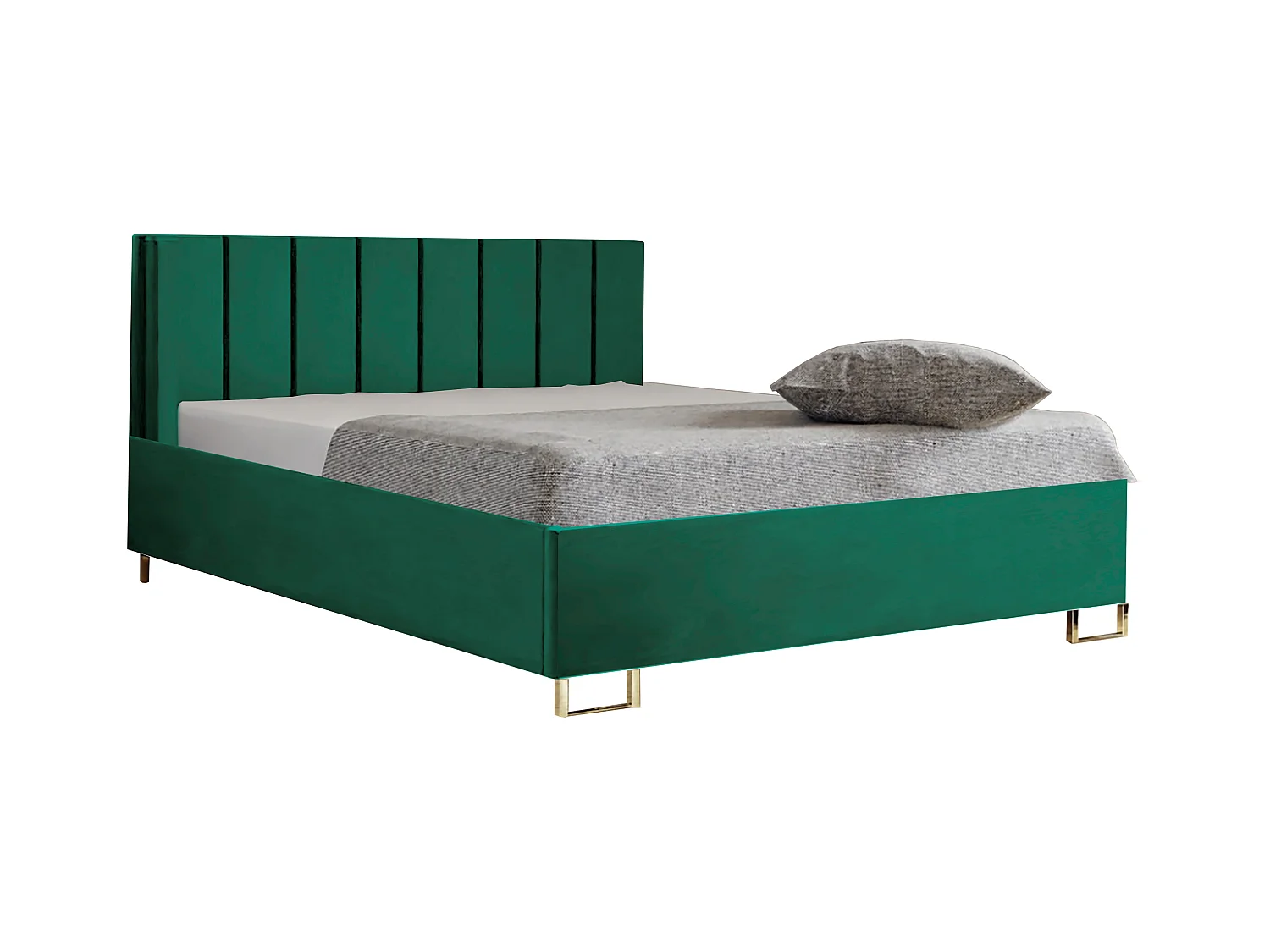 Polsterbed MALIBU, gestoffeerde rugleuning, MONOLITH-stof, opbergbox met gasdrukveer, comfortabele bedhoogte 39 cm, 120x200 cm, Oranje