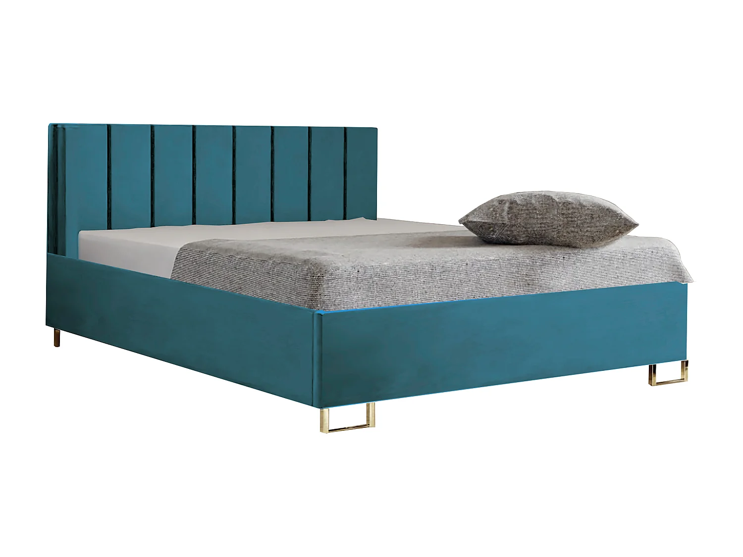 Polsterbed MALIBU, gestoffeerde rugleuning, MONOLITH-stof, opbergbox met gasdrukveer, comfortabele bedhoogte 39 cm, 120x200 cm, Lichtbruin