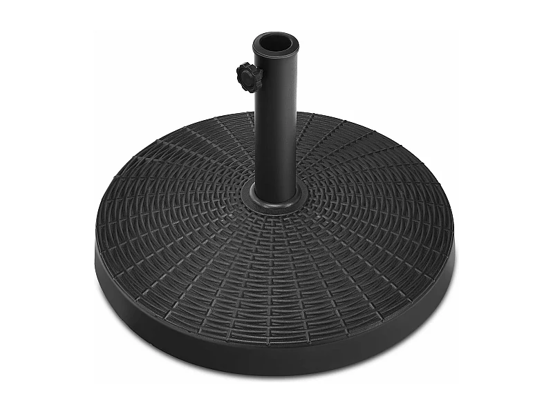 Pied de Parasol 22 KG, Base de Parasol en Résine, Support de Parasol d'Extérieur, Étanche et et Protection Solaire, Bouton Réglable, Adapté aux Parasols de 38/48 mm