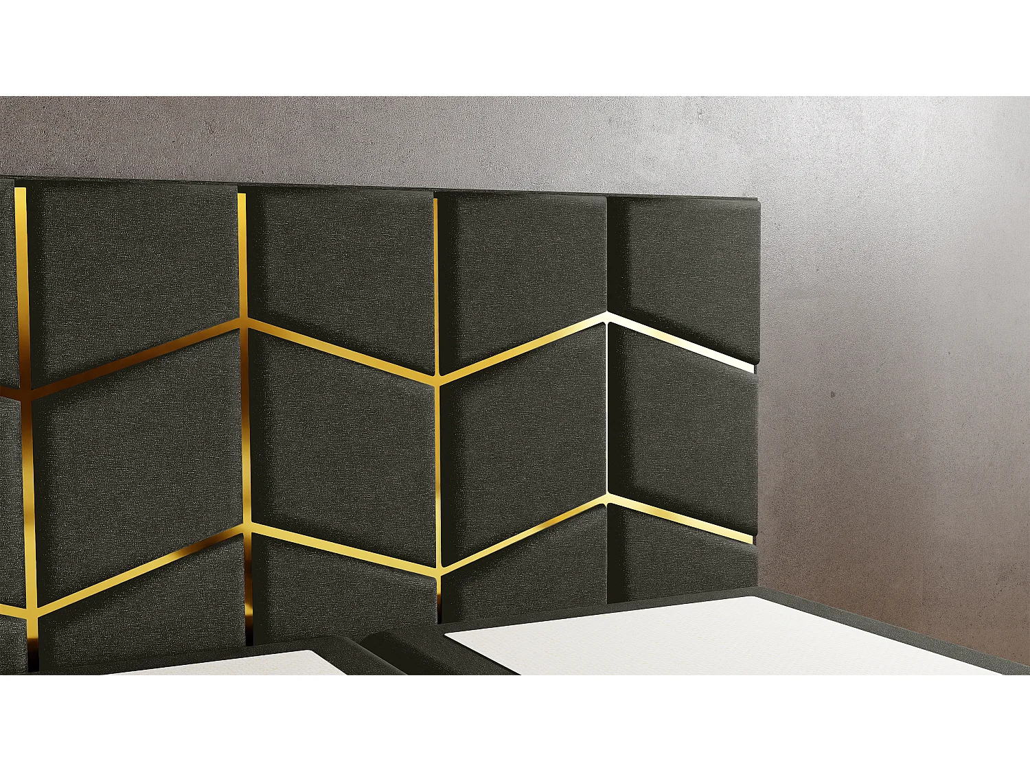 Letto imbottito FOREST 160x200x133 cm, vano contenitore, tessuto Monolith, H 50 cm, testiera elegante, sollevamento a gas, topper