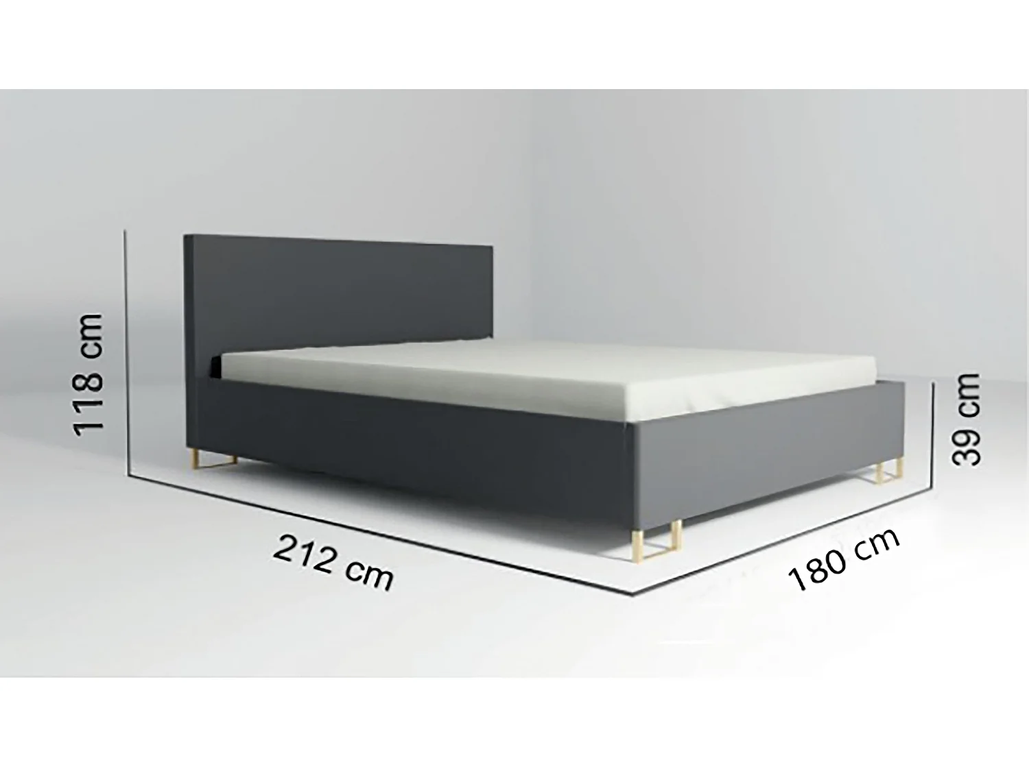 Polsterbed MALAGA, gestoffeerde rugleuning, VELUTTO-stof, opbergbox met gasdrukveer, comfortabele bedhoogte 39 cm, 180x200 cm, Donker Beige