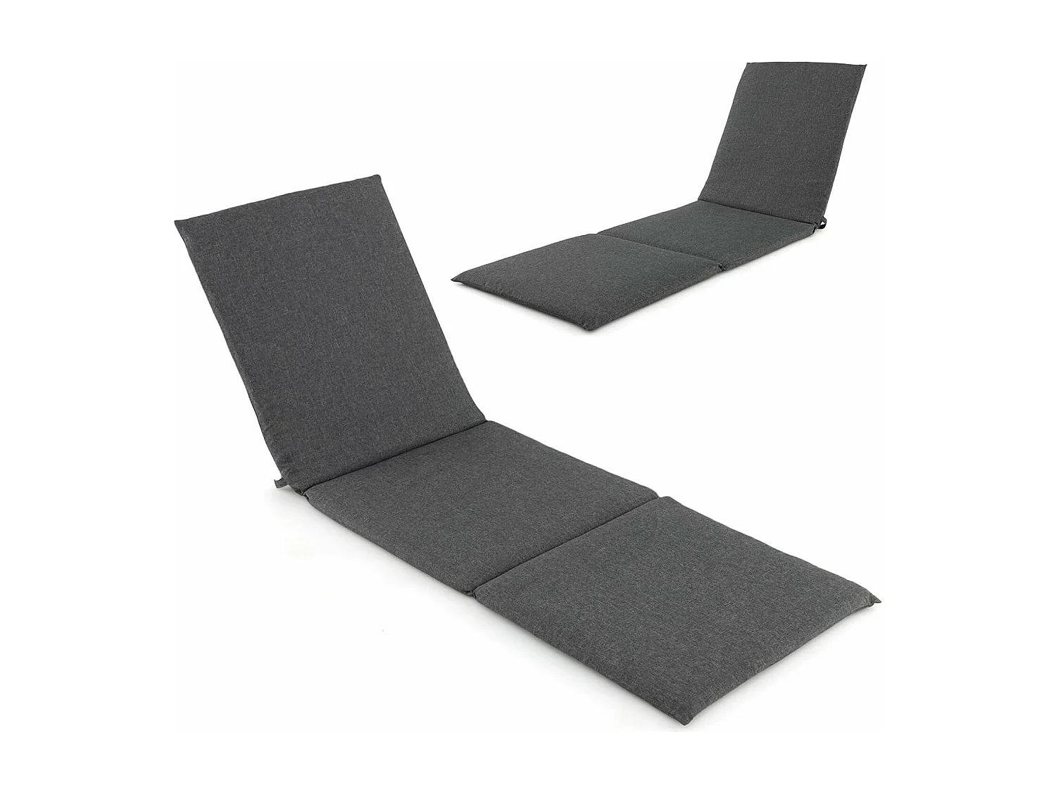 Ligkussen, kussen voor ligstoel, kussen voor tuinstoel, ligstoel, 182 x 59 x 4,5 cm (donkergrijs)