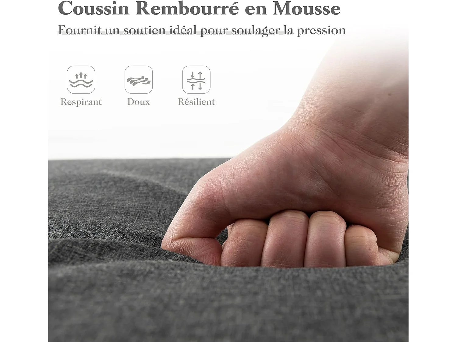 Ligkussen, kussen voor ligstoel, kussen voor tuinstoel, ligstoel, 182 x 59 x 4,5 cm (donkergrijs)