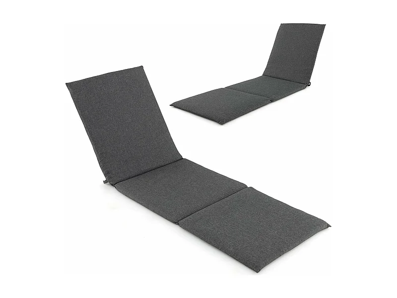 Ligkussen, kussen voor ligstoel, kussen voor tuinstoel, ligstoel, 182 x 59 x 4,5 cm (donkergrijs)