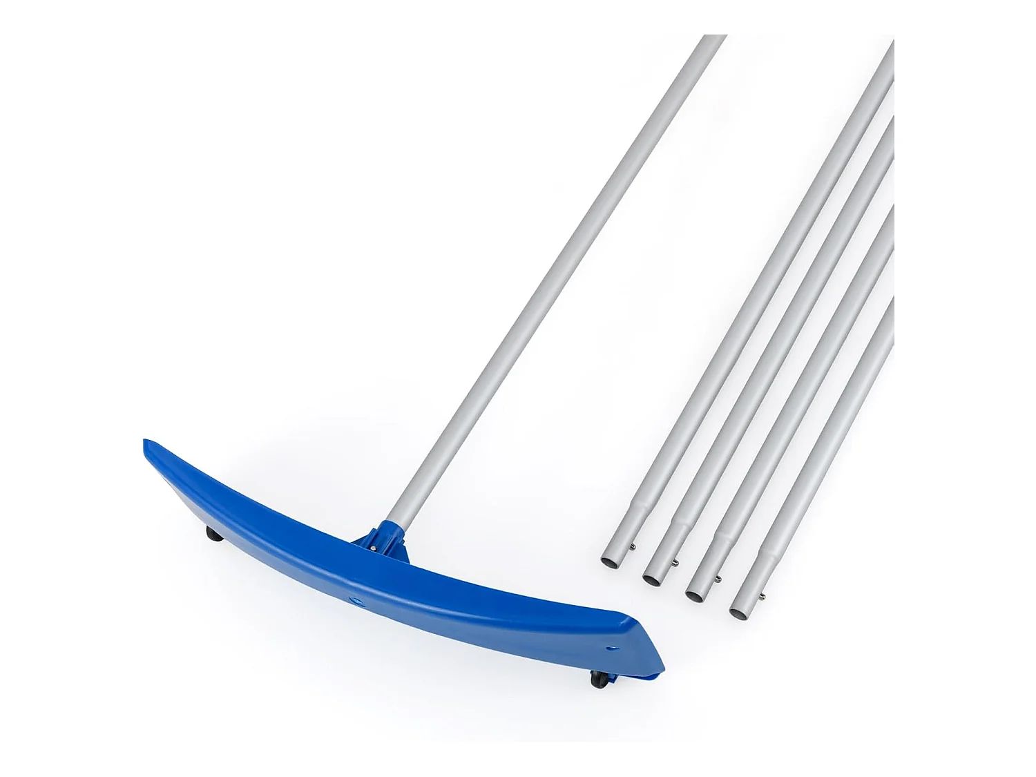 Râteau de Toit à Neige en Aluminium, Déneigement de Toit Réglable avec 5 Tiges Longueur Max de 574 cm 2 Roues Lisses Tête Large Tissu PE, pour Véhicules Toit Garage