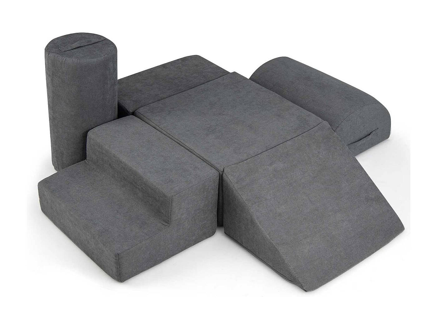 6 PCS Parcours Motricité Bébé en Mousse avec Housse en Tissu Chenille