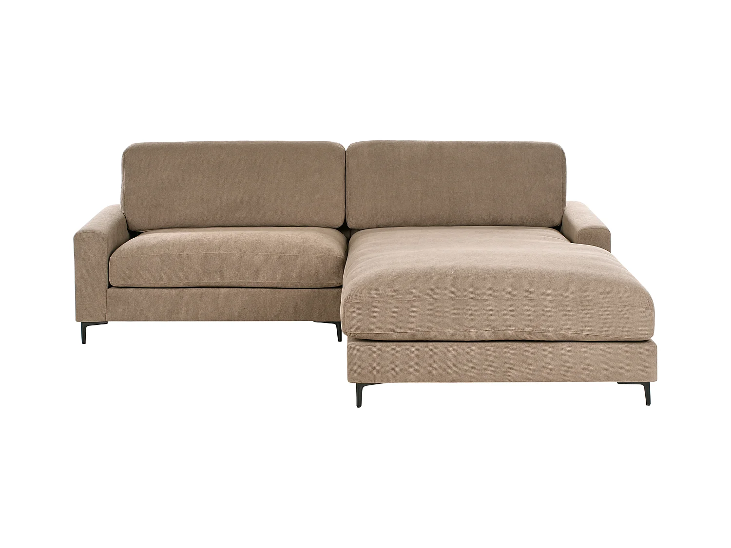 Divano angolare MALOY Tessuto Marrone 3 posti Lato Sinistro