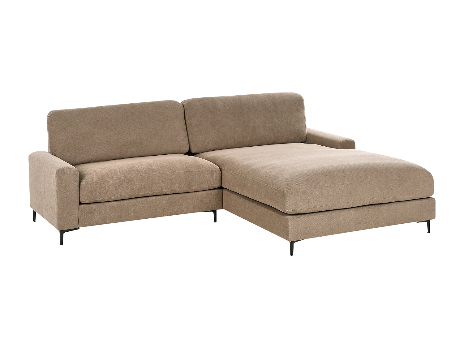 Sofa Stoff braun linksseitig für 3 Personen L-Form modern Maloy