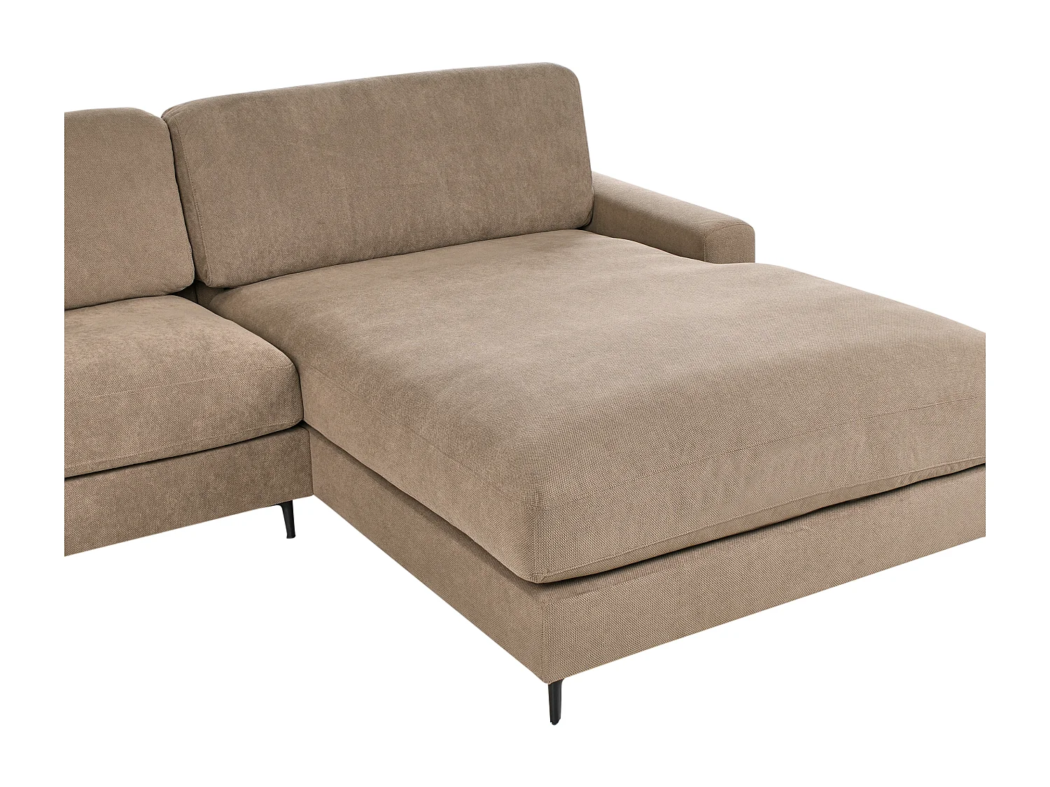 Sofa Stoff braun linksseitig für 3 Personen L-Form modern Maloy