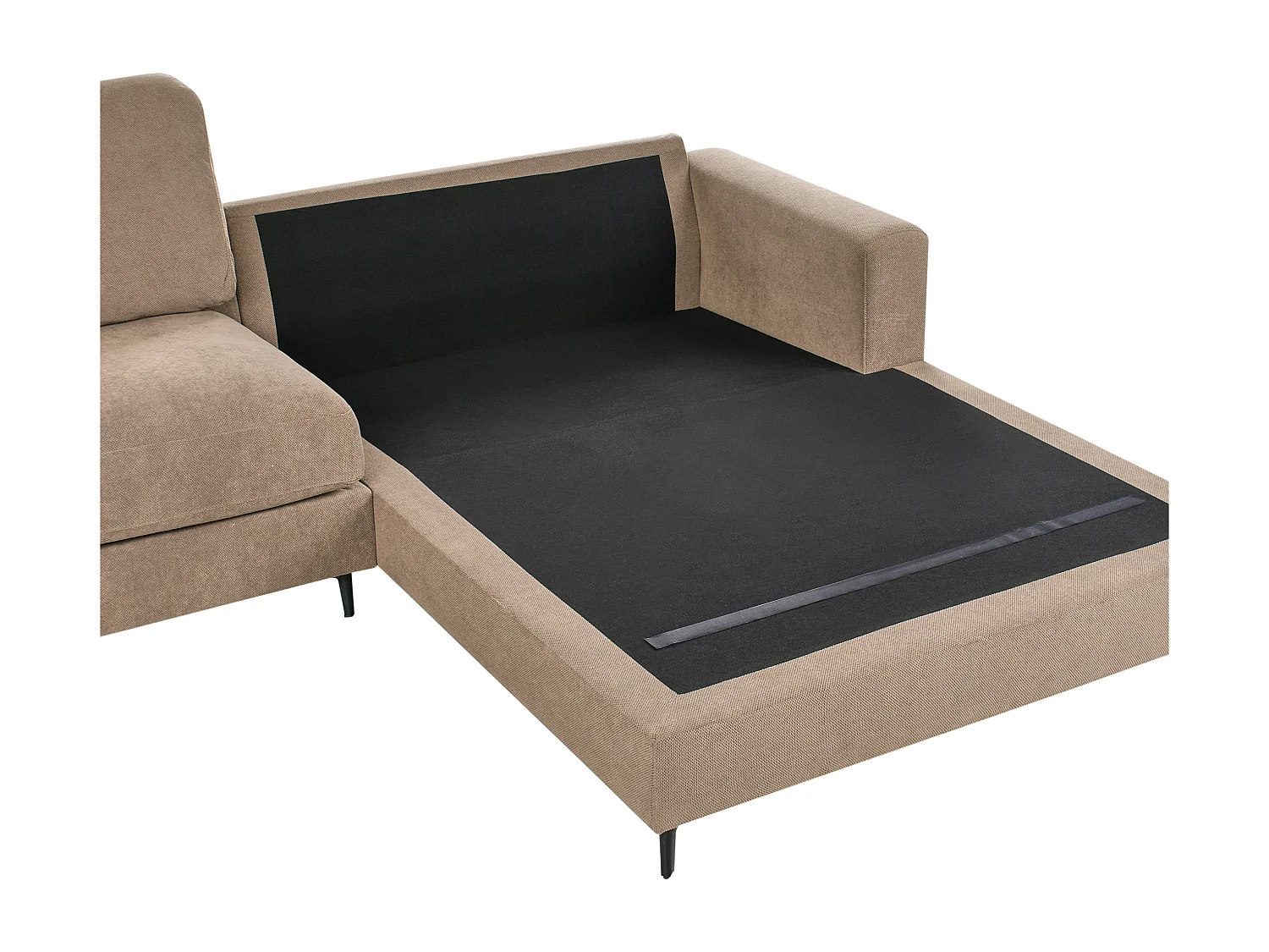 Sofa Stoff braun linksseitig für 3 Personen L-Form modern Maloy