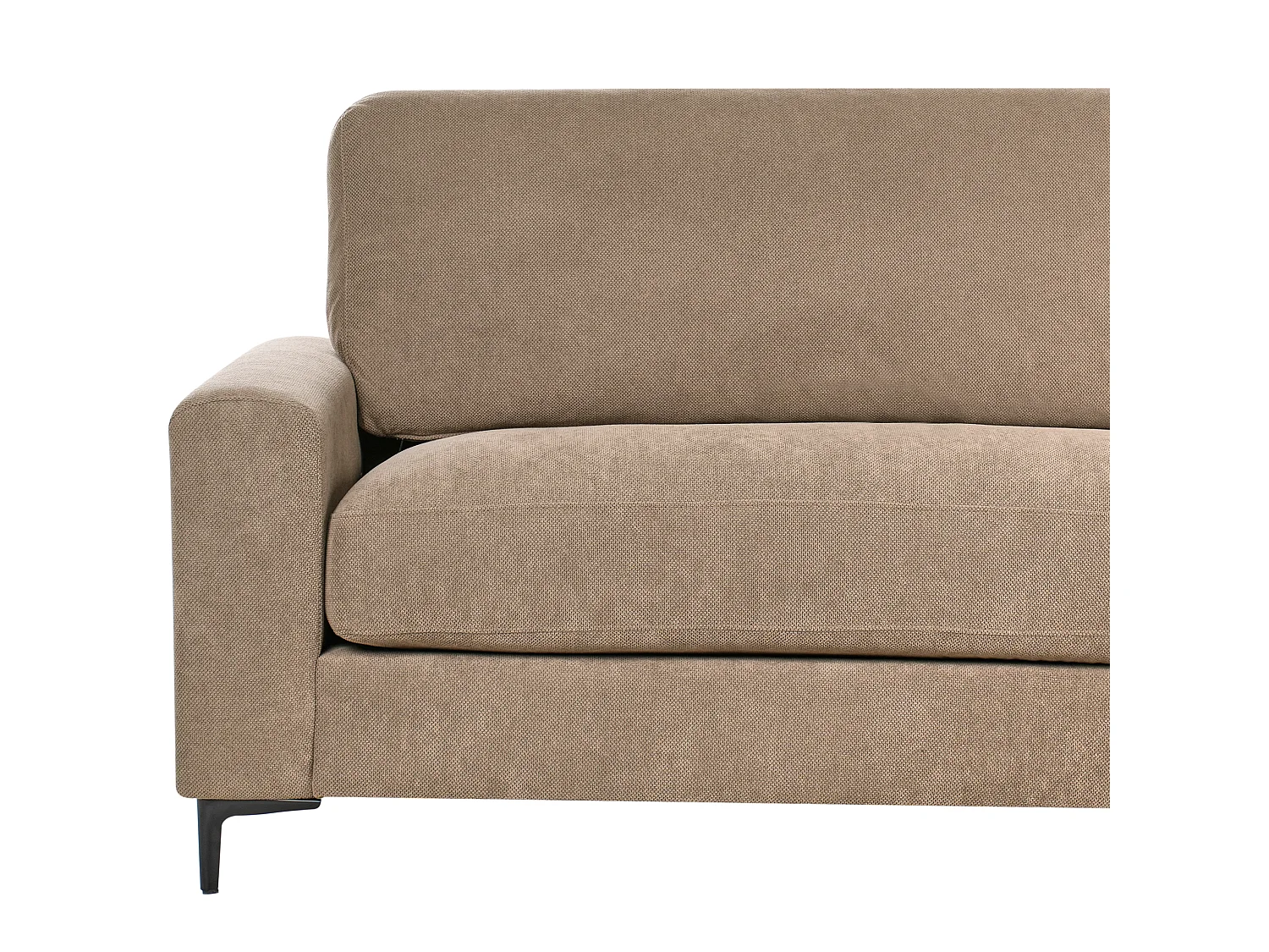 Corner Sofa 3 Seater MALOY Fabric Brown Left Hand