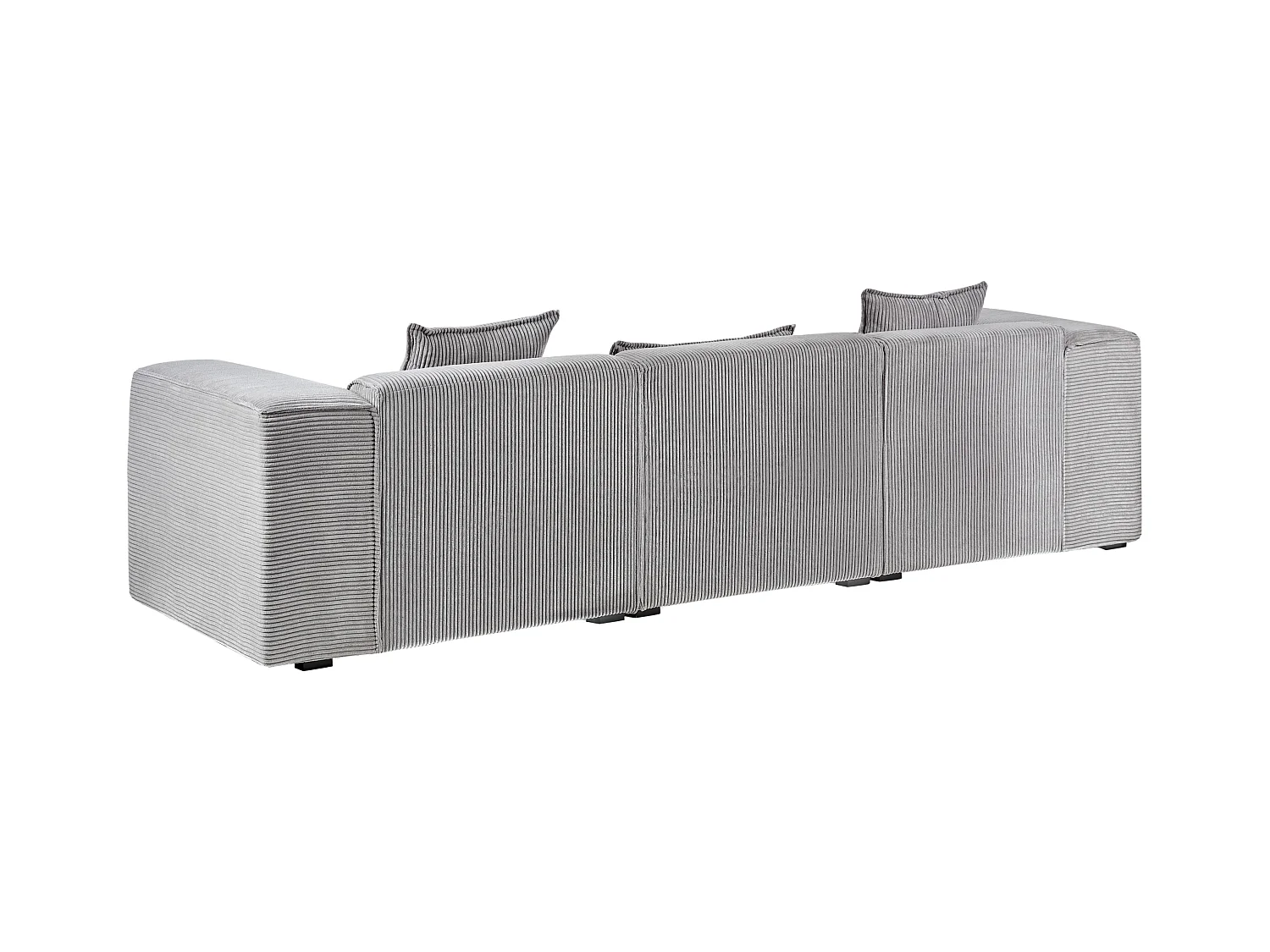 Ecksofa DOLVA Cord Hellgrau 3-Sitzer rechtsseitig