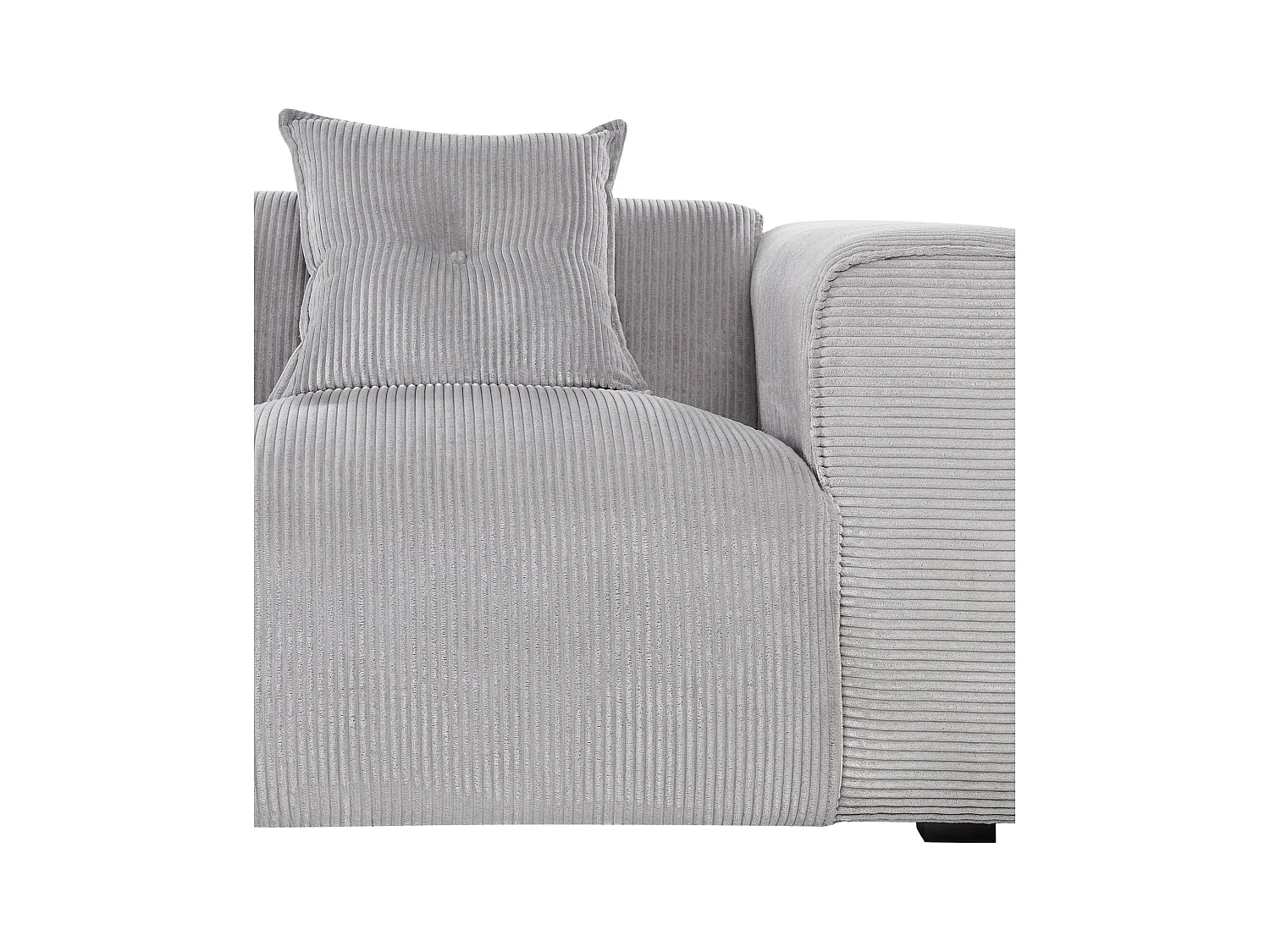 Ecksofa DOLVA Cord Hellgrau 3-Sitzer rechtsseitig