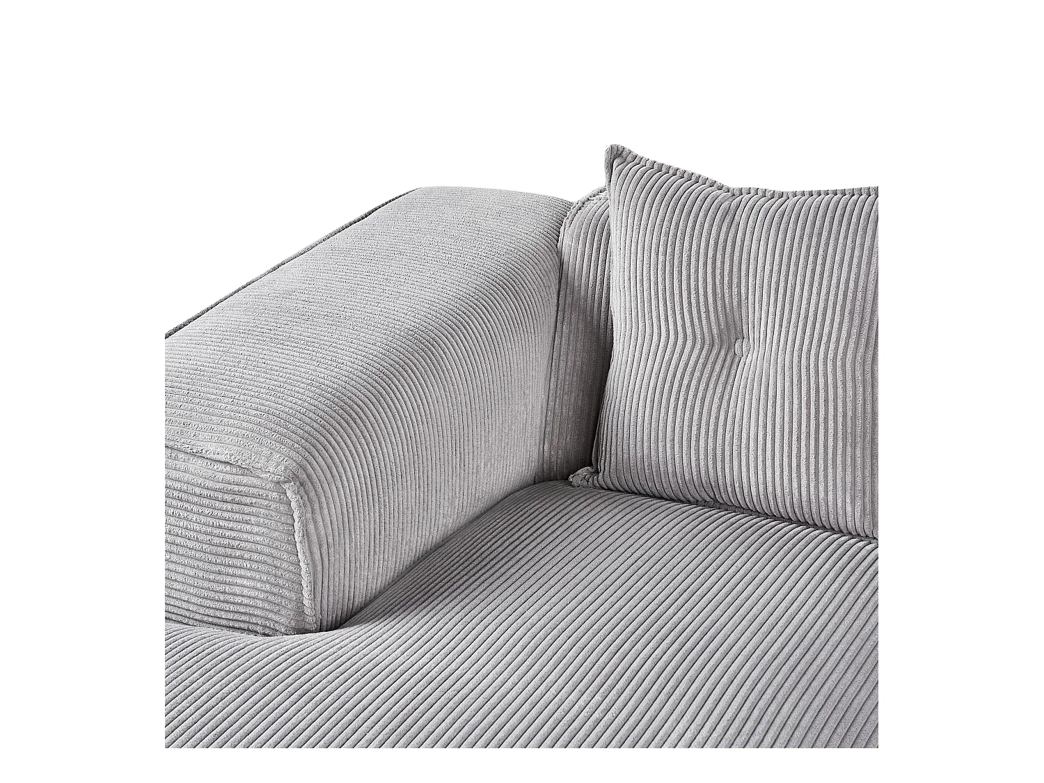 Ecksofa DOLVA Cord Hellgrau 3-Sitzer rechtsseitig