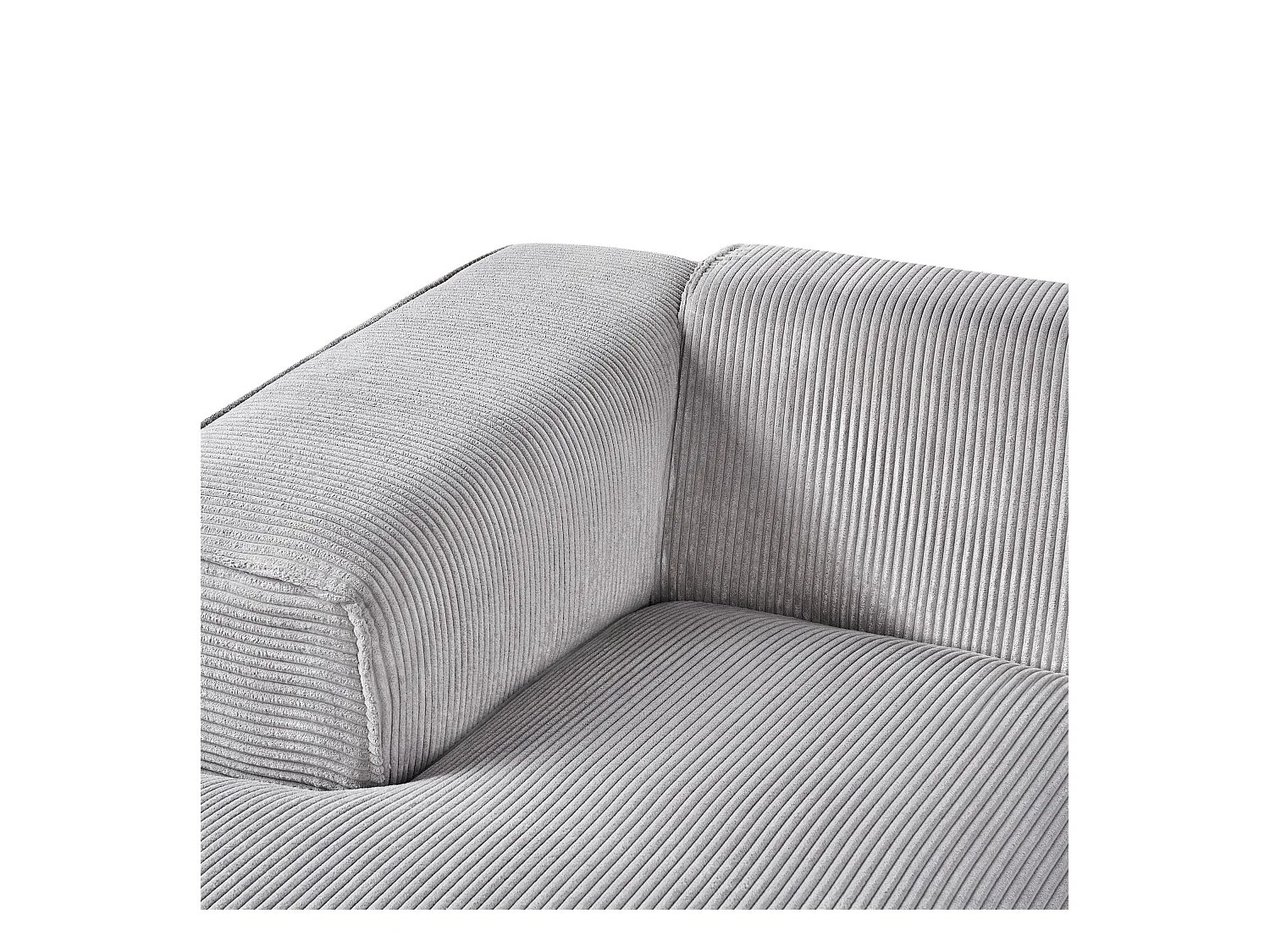 Ecksofa DOLVA Cord Hellgrau 3-Sitzer rechtsseitig