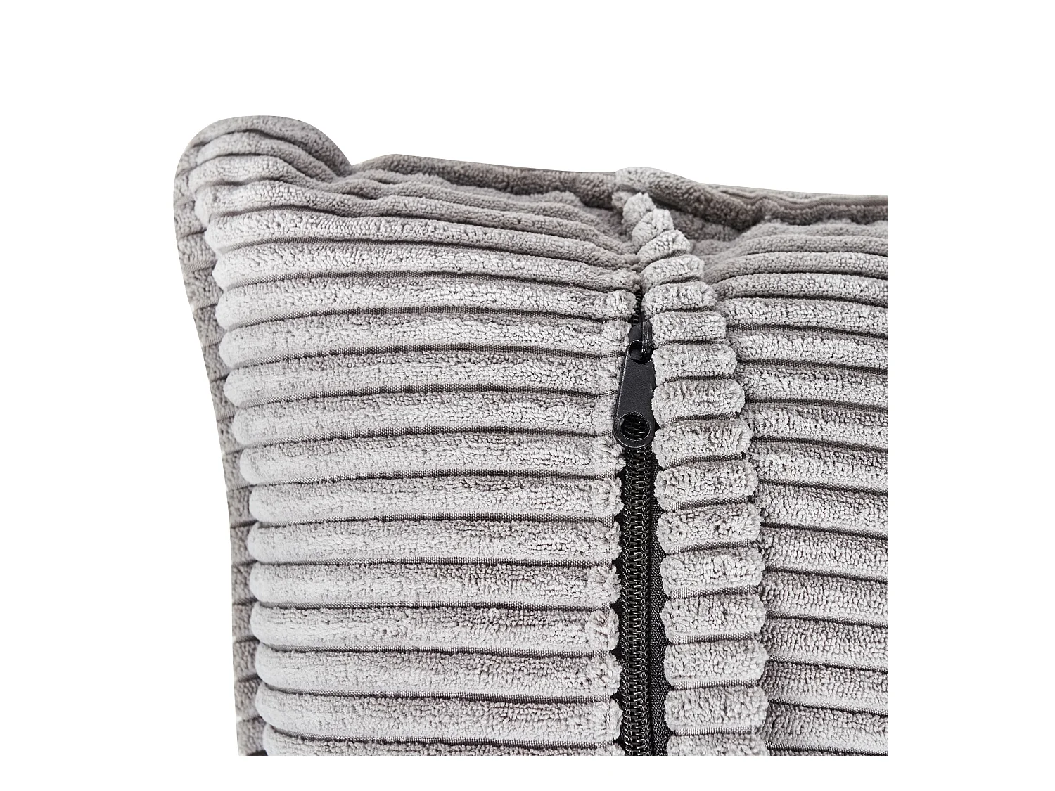 Ecksofa DOLVA Cord Hellgrau 3-Sitzer rechtsseitig