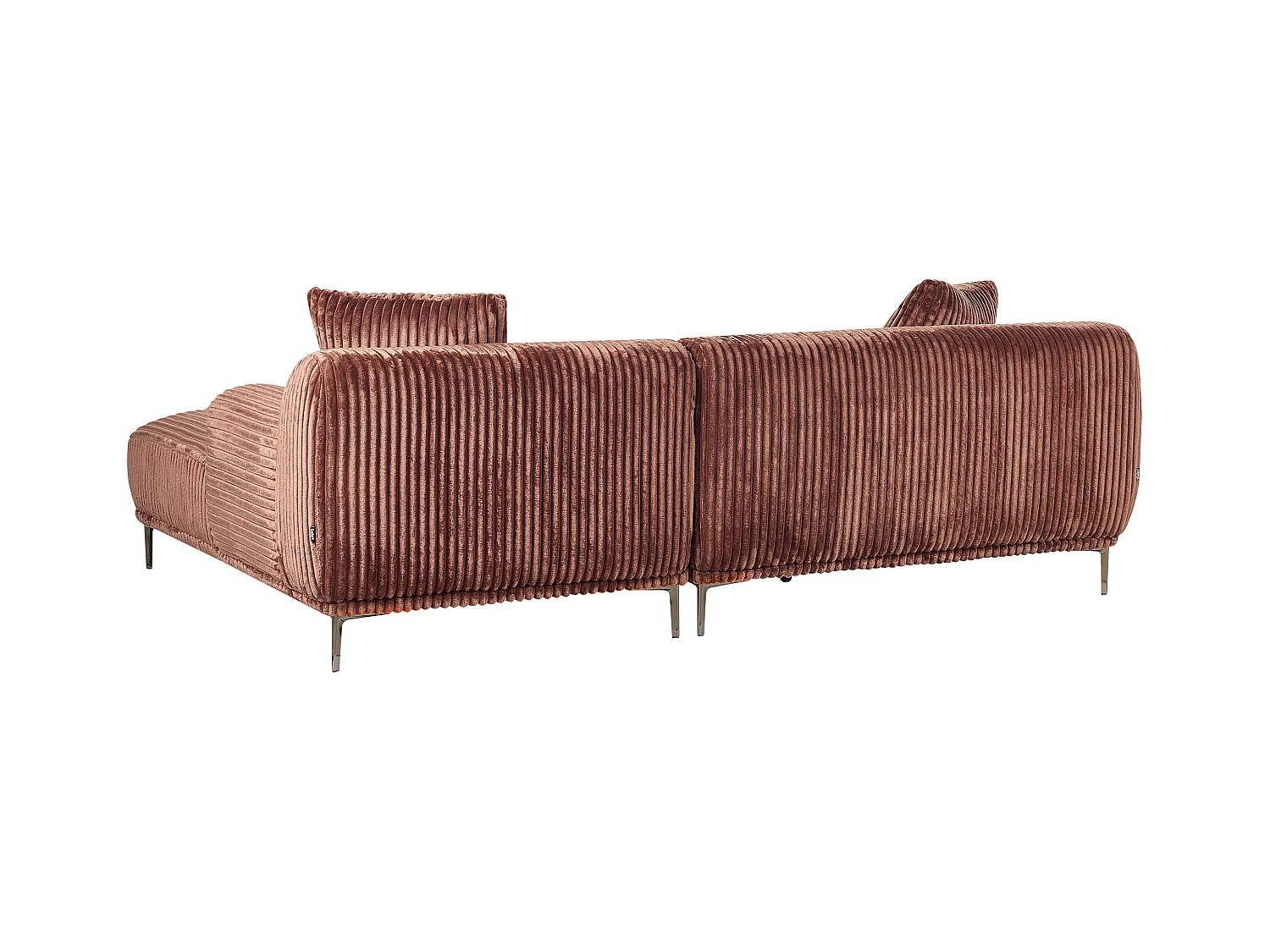 Canapé d'Angle à gauche en Velours Côtelé 3 Places Marron Stenum