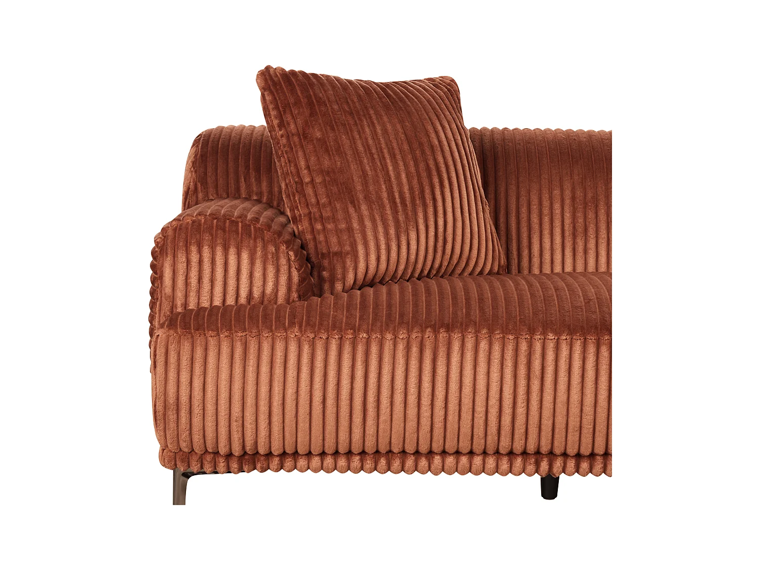 Canapé d'Angle à gauche en Velours Côtelé 3 Places Marron Stenum