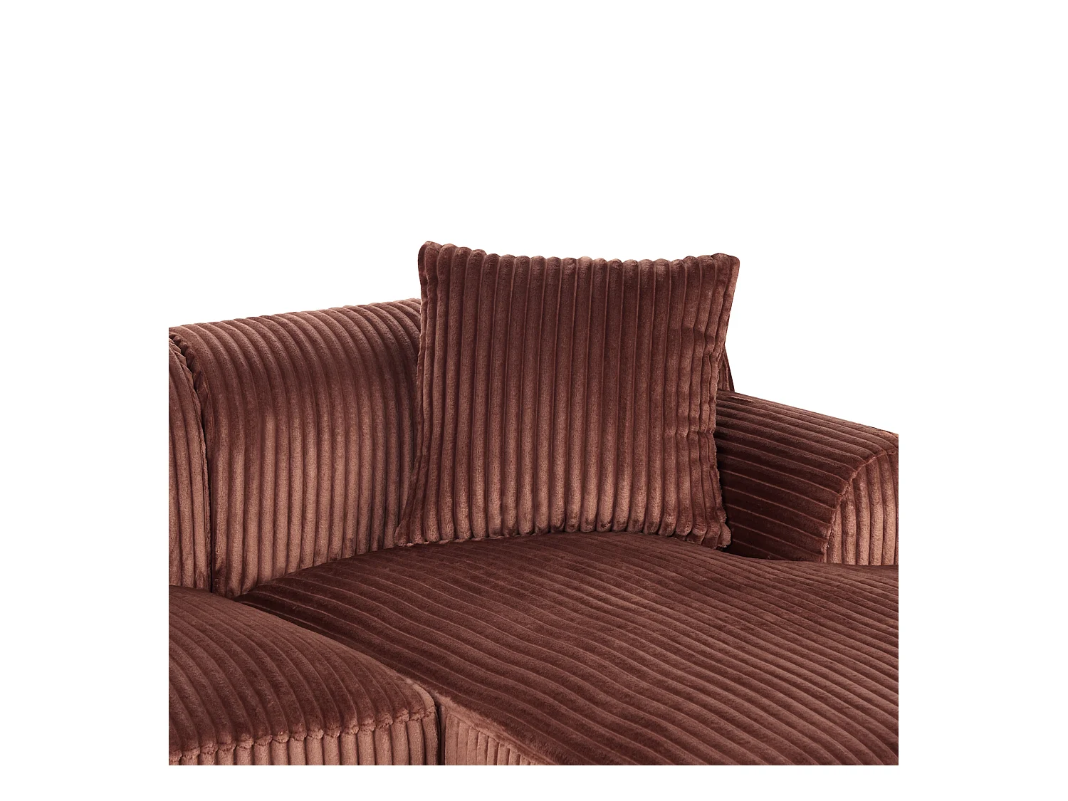 Canapé d'Angle à gauche en Velours Côtelé 3 Places Marron Stenum