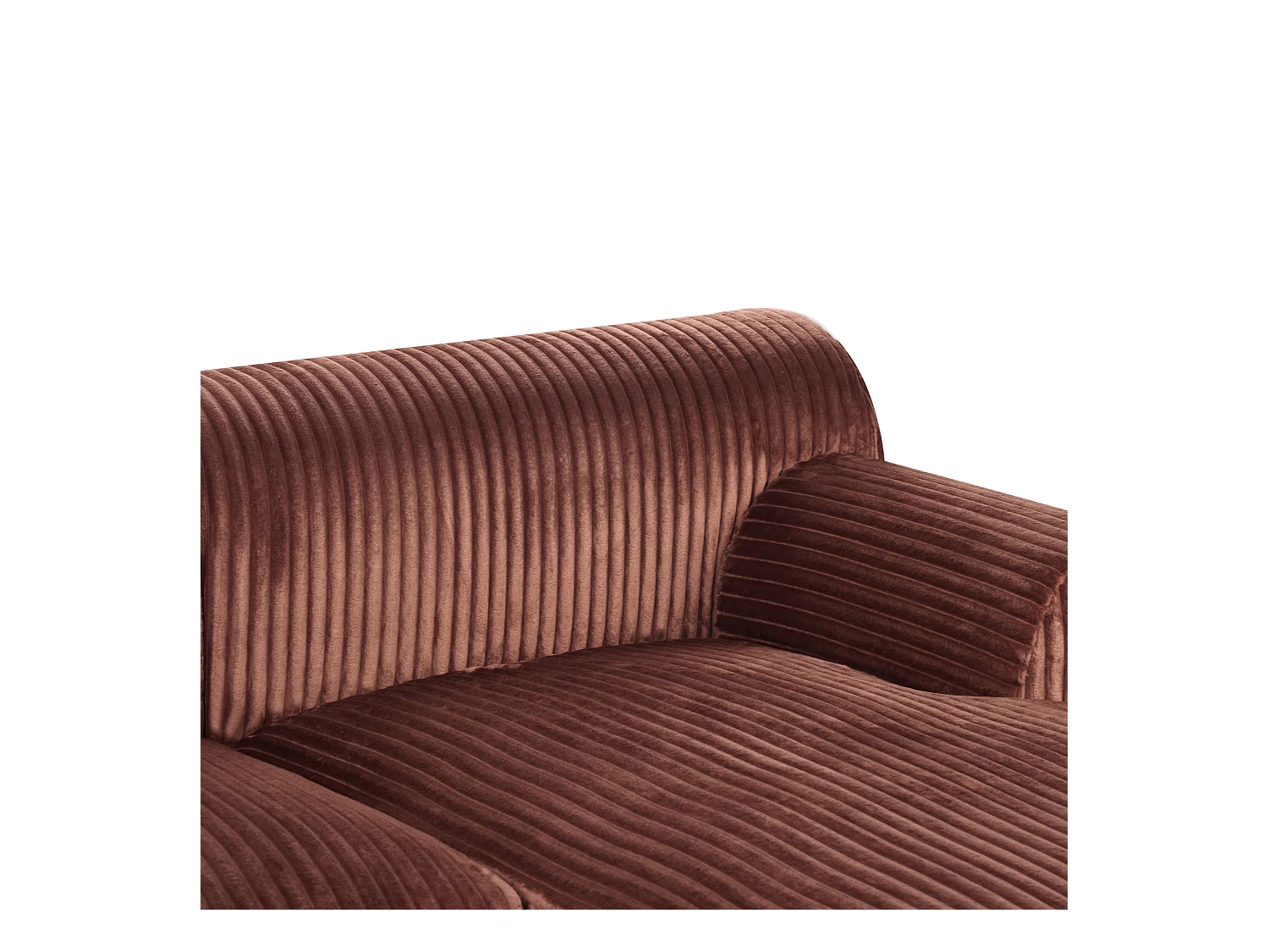 Canapé d'Angle à gauche en Velours Côtelé 3 Places Marron Stenum