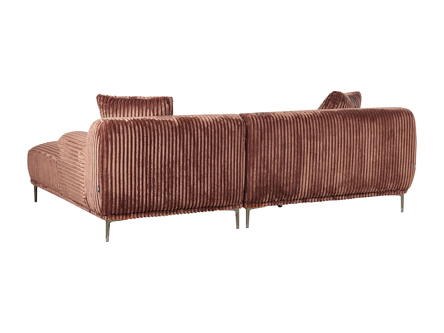 Ecksofa STENUM Cord Braun rechtsseitig