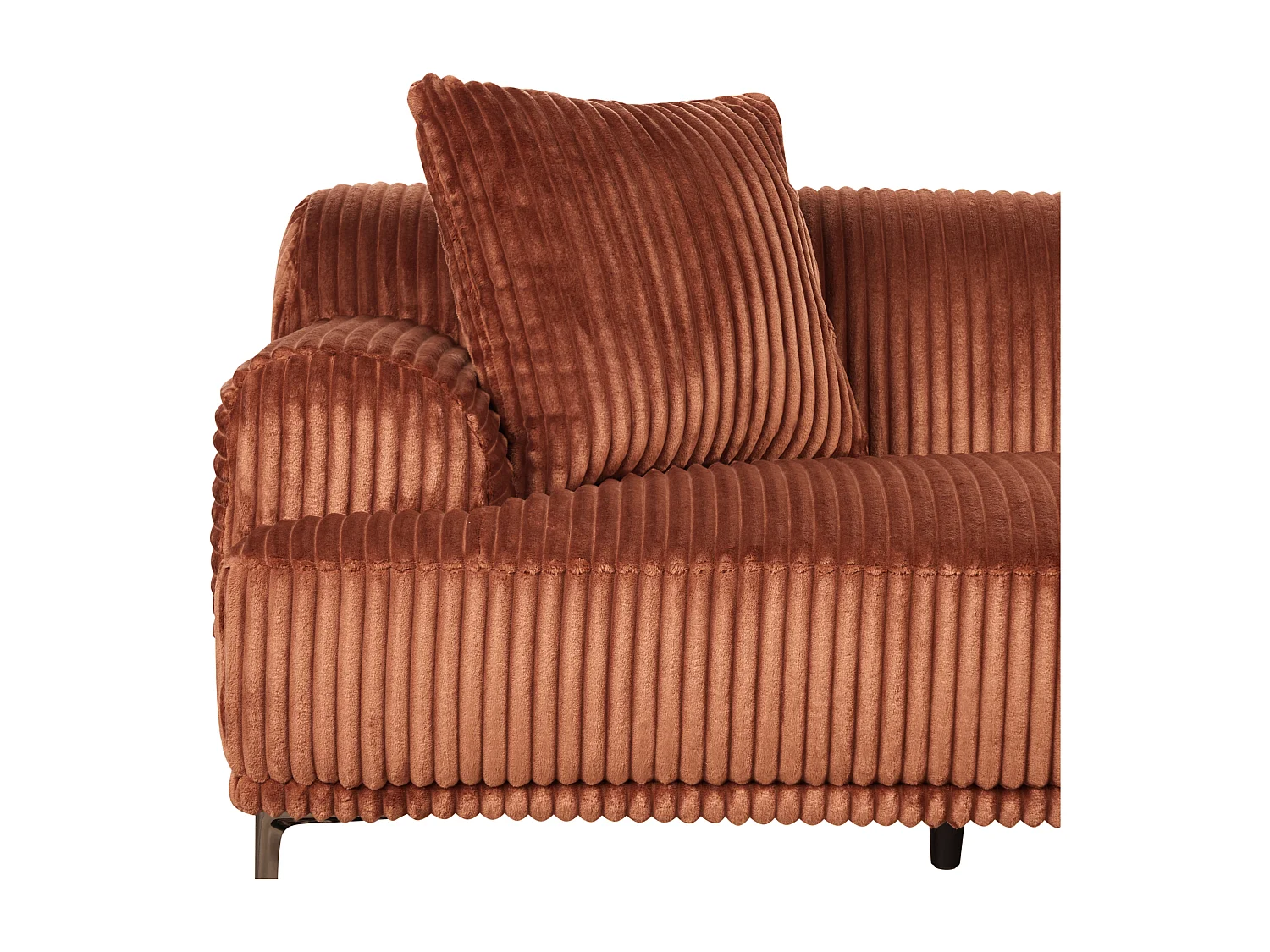 Ecksofa STENUM Cord Braun rechtsseitig