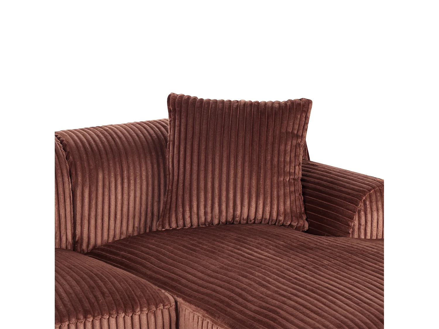 Ecksofa STENUM Cord Braun rechtsseitig