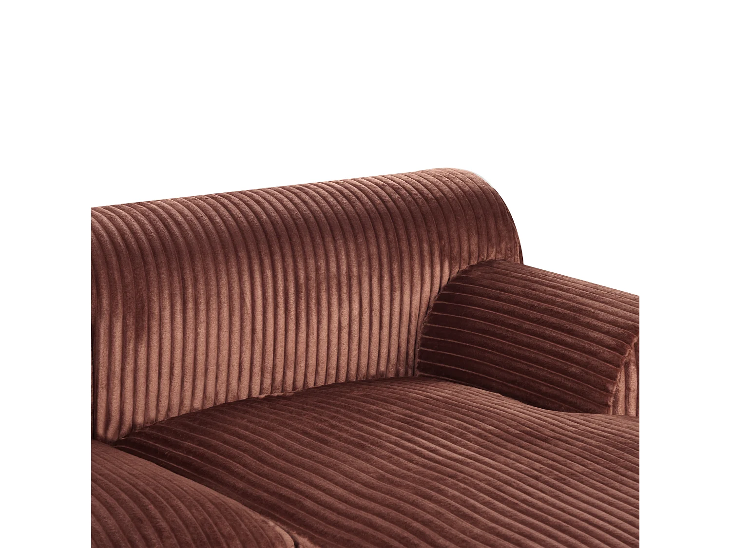 Ecksofa STENUM Cord Braun rechtsseitig