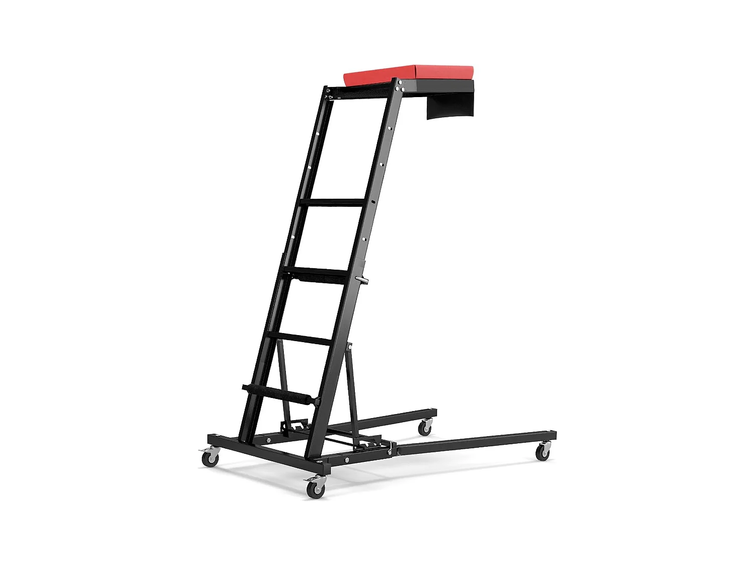 Tabouret d'Atelier Repliable pour Moteur avec Hauteur Réglable 114,5-168 cm, Chariot de Mécanicien Automobile avec Angle à 3 Vitesses Plateau Rembourré