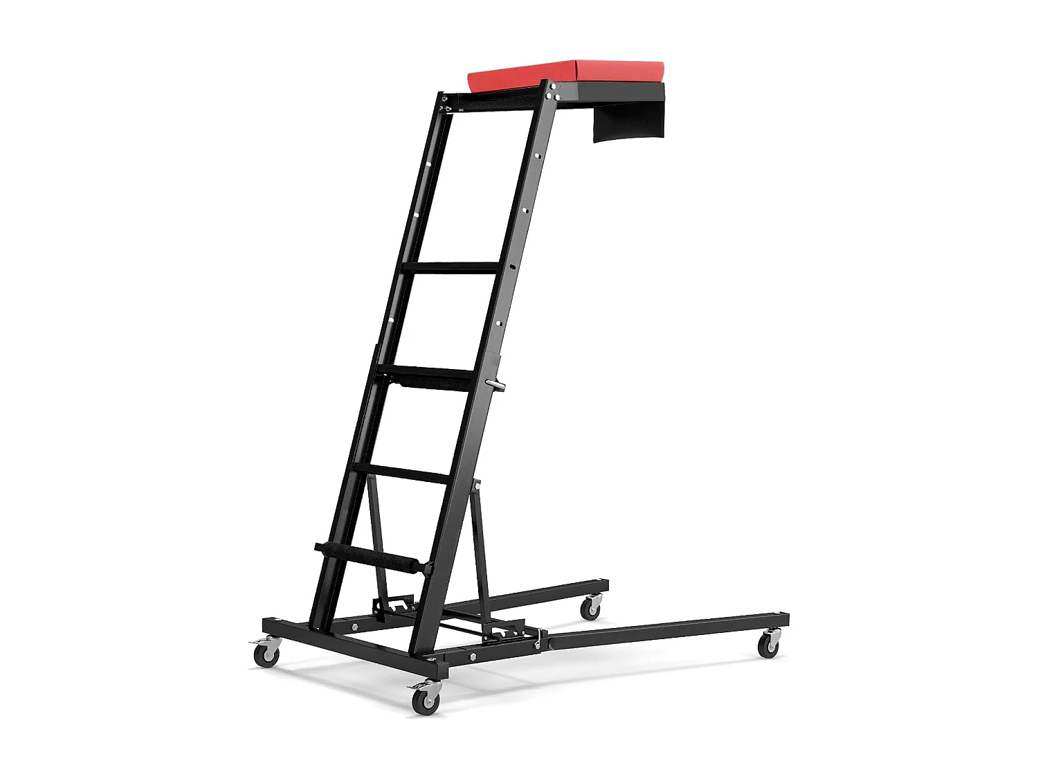 Tabouret d'Atelier Repliable pour Moteur avec Hauteur Réglable 114,5-168 cm, Chariot de Mécanicien Automobile avec Angle à 3 Vitesses Plateau Rembourré