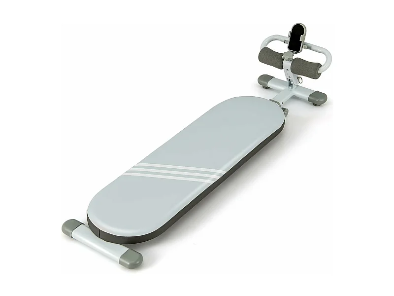 Banc de Musculation Multifonction avec 3 Angles et Longueur Réglable, Banc de Redressement Assis Pliable Charge 150KG, Plateforme d'Entraînement (Bleu)