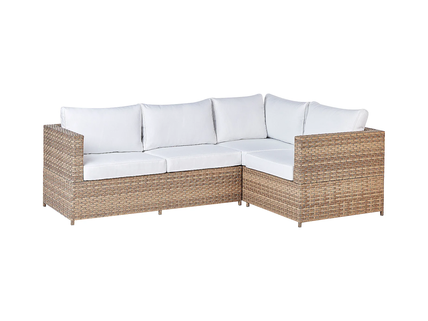 Conjunto de sofás de jardim de canto 4 lugares AVOLA à esquerda Branco creme