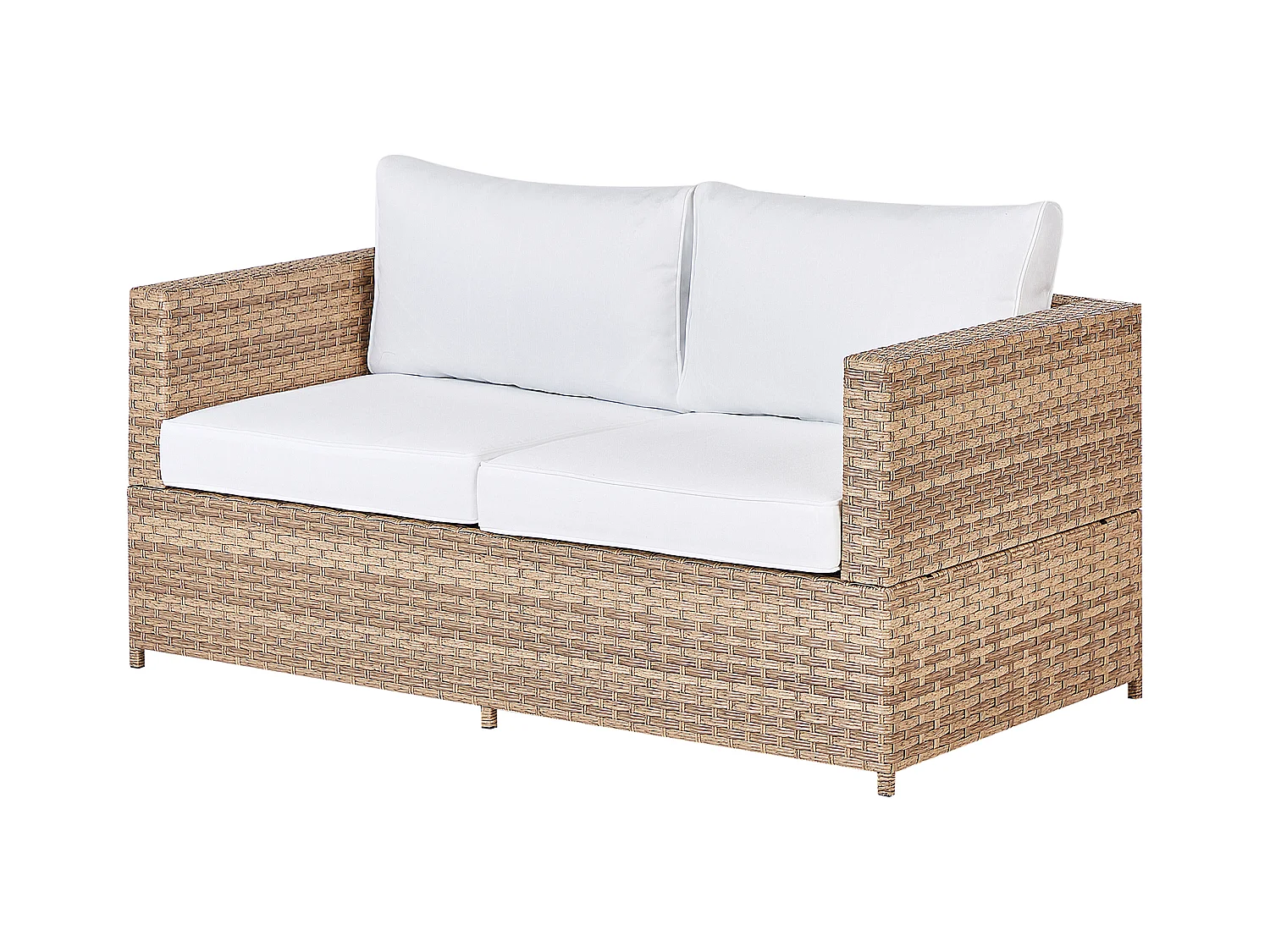 Conjunto de sofás de jardim de canto 4 lugares AVOLA à esquerda Branco creme