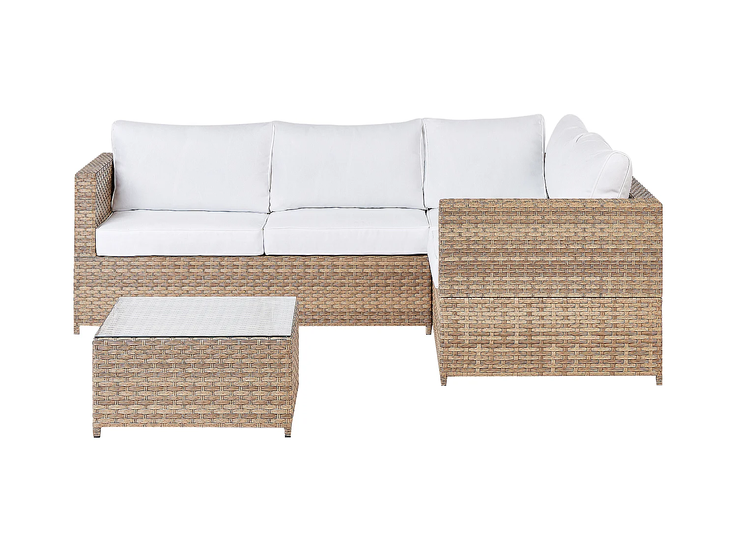 Ensemble de canapés d'angle de jardin 4 places AVOLA Côté droite Blanc cassé