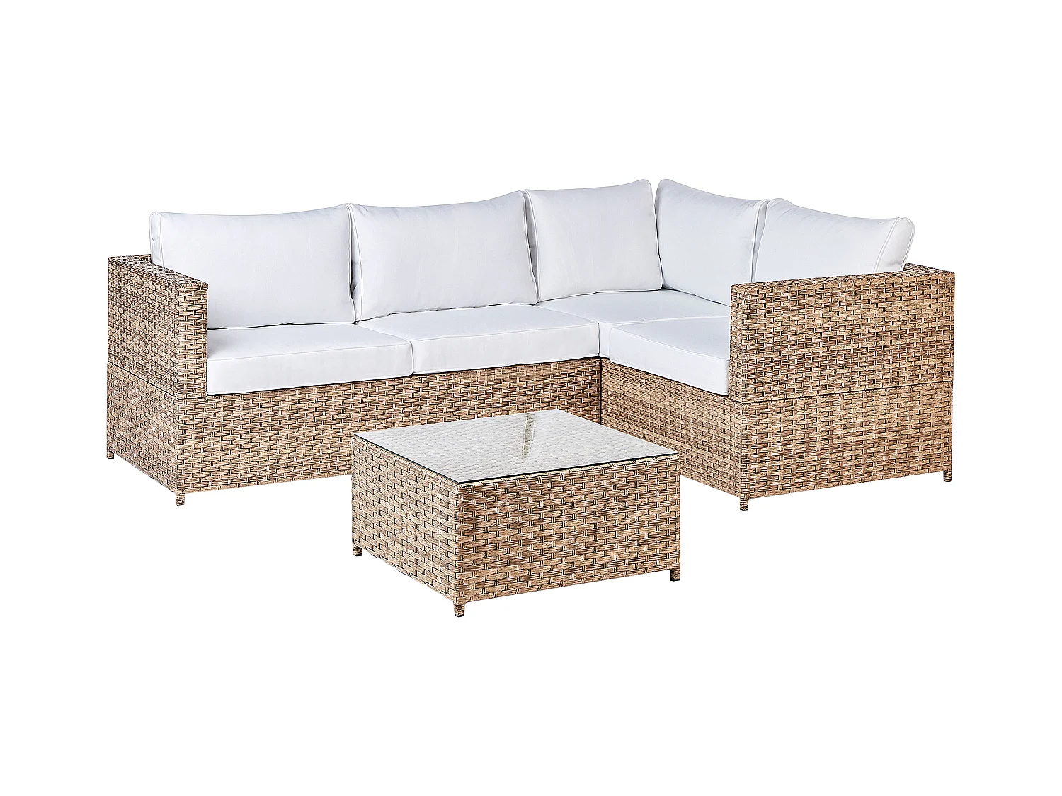 Tuin hoekloungeset met tafel 4-zitter AVOLA Linkerzijde Gebroken wit