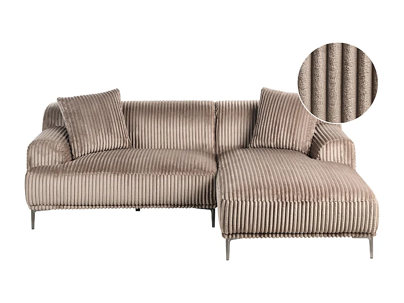 Ecksofa Cord hell braun 3-Sitzer linksseitig Stenum
