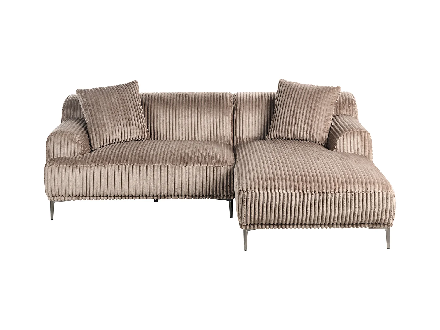 Sofá esquinero STENUM Pana Marrón claro Izquierda