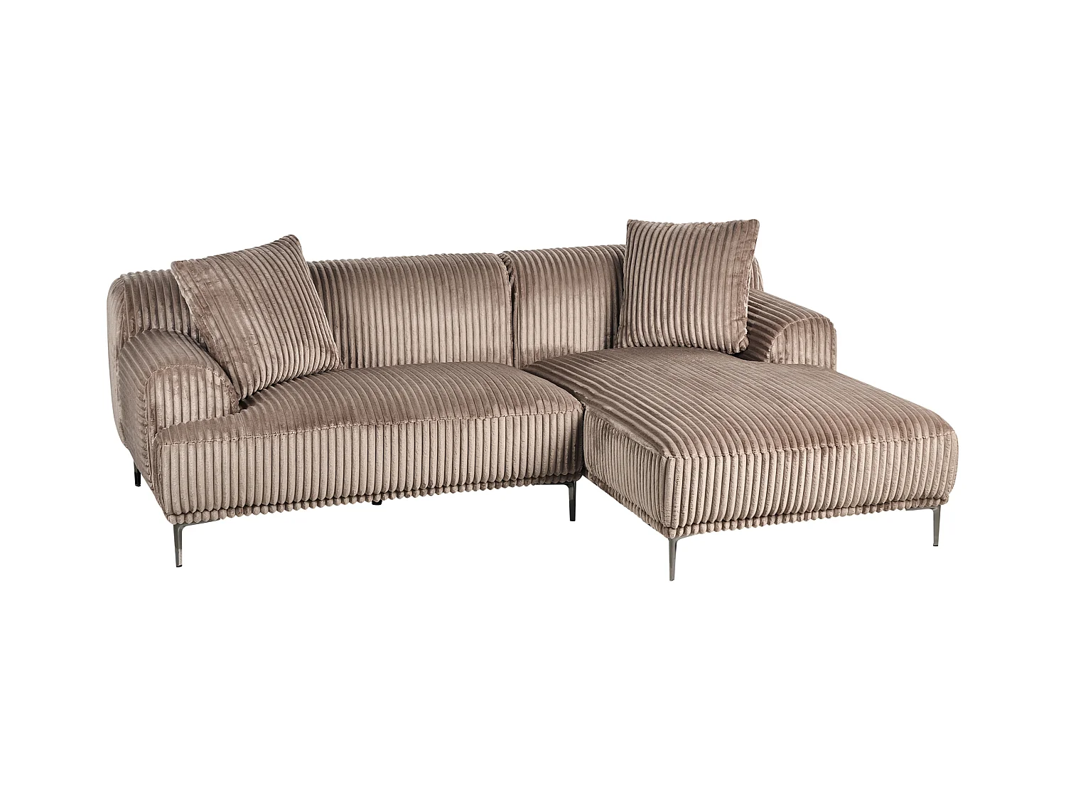 Sofá esquinero STENUM Pana Marrón claro Izquierda