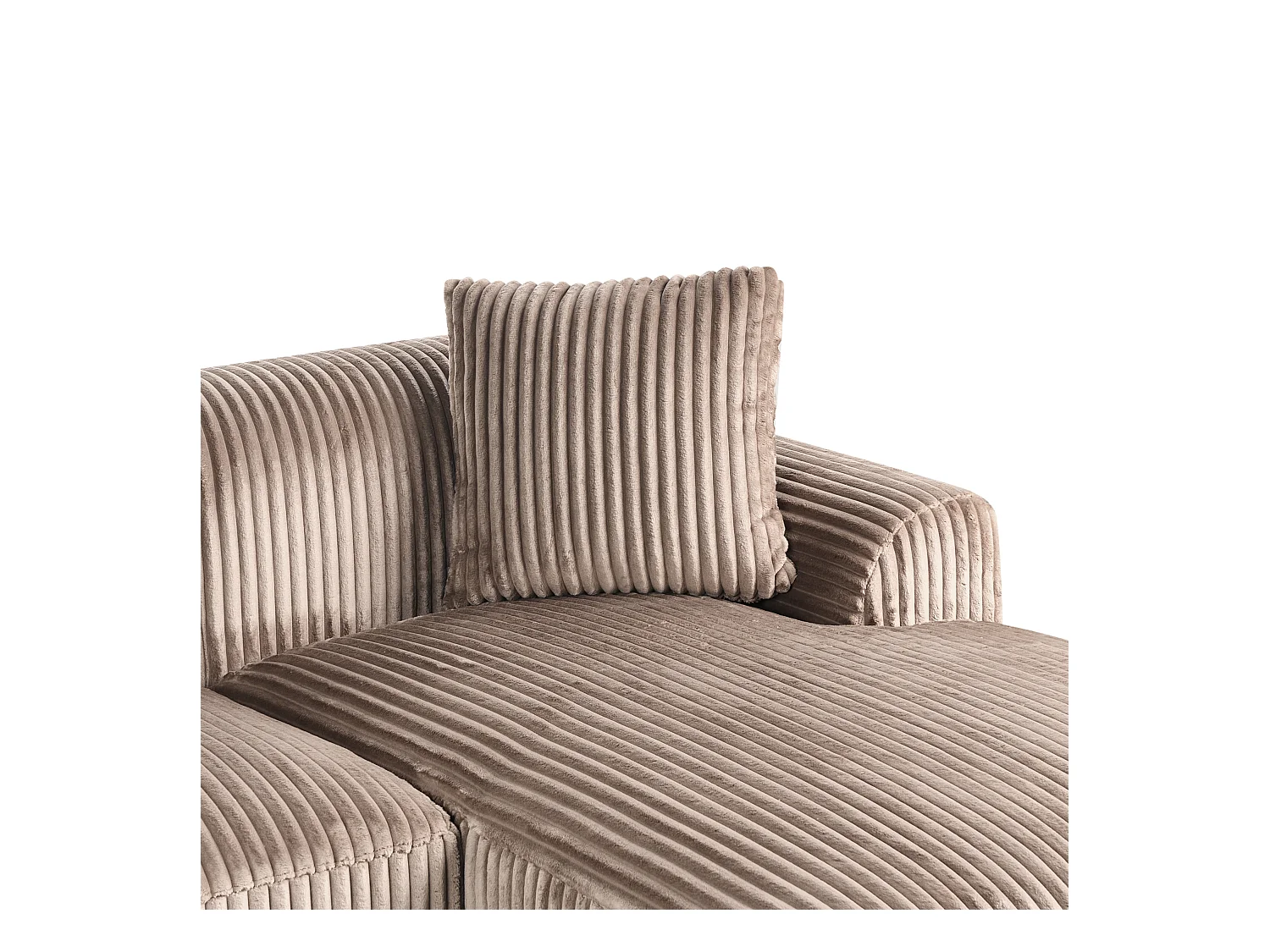 Sofá esquinero STENUM Pana Marrón claro Izquierda