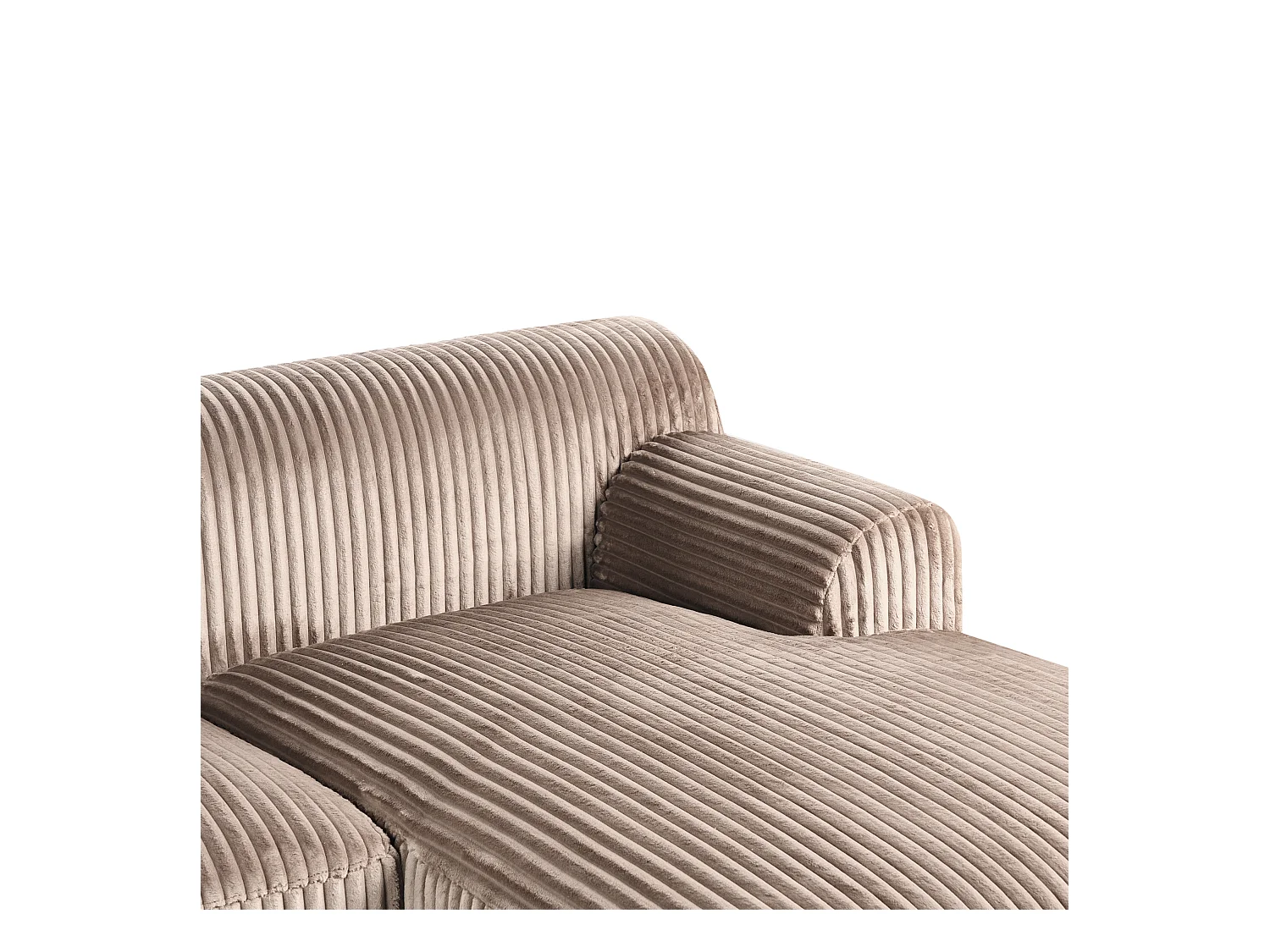 Sofá esquinero STENUM Pana Marrón claro Izquierda