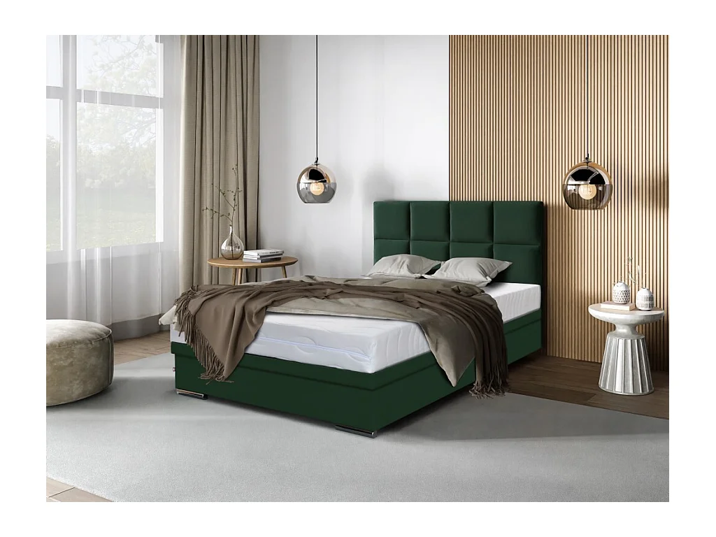 Boxspringbett Sizilien mit Bettkasten ohne Matratze Doppelbett, Polsterbett, 120 x 200 cm, grün