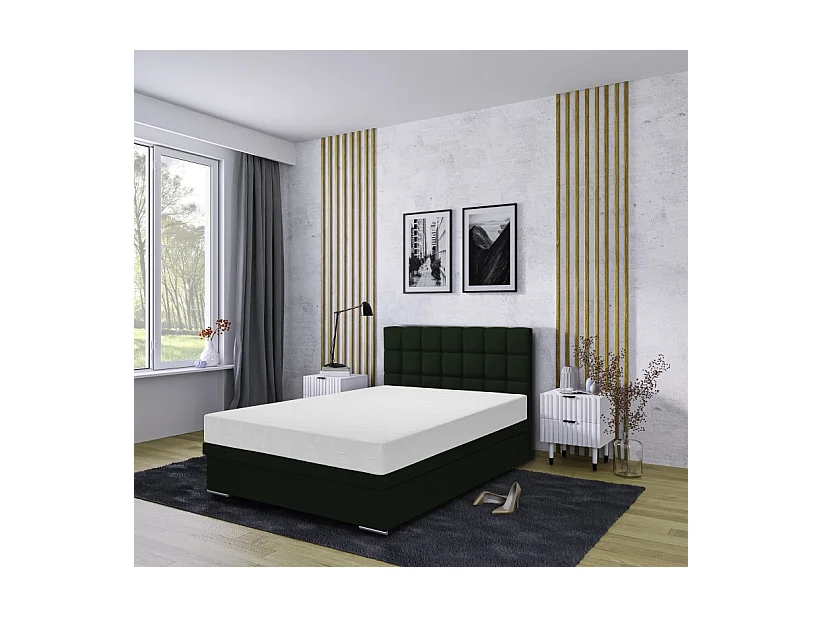 Boxspringbett Venezia mit Bettkasten ohne Matratze Doppelbett, Polsterbett 120 x 200 cm, grün