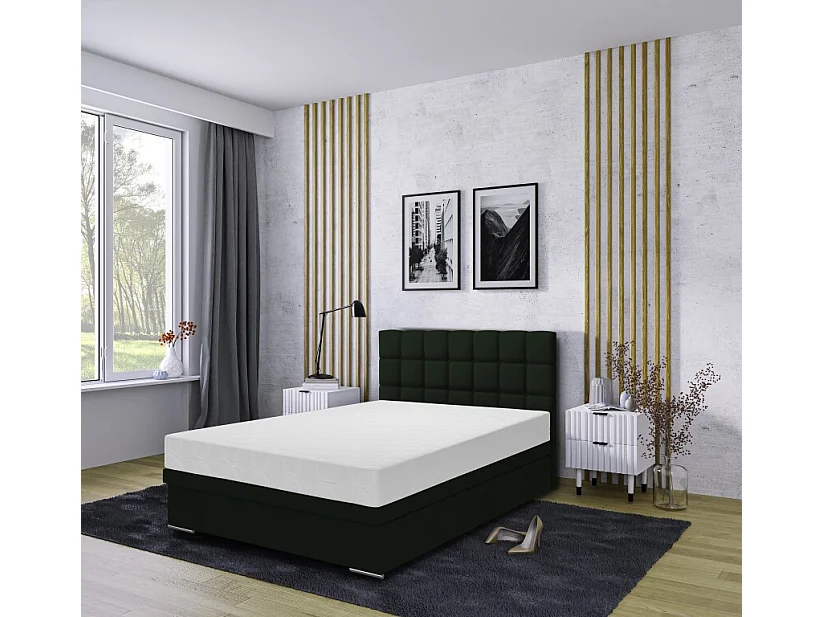 Boxspringbett Venezia mit Bettkasten ohne Matratze Doppelbett, Polsterbett 120 x 200 cm, grün