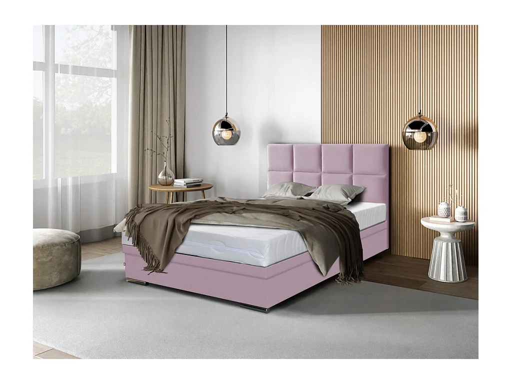 Boxspringbett Sizilien mit Bettkasten ohne Matratze Doppelbett, Polsterbett, 140 x 200 cm, rosa