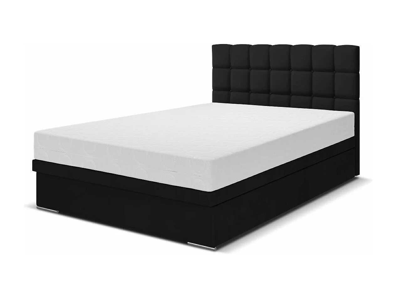 Boxspringbett Venezia mit Bettkasten ohne Matratze Doppelbett, Polsterbett 140 x 200 cm, schwarz