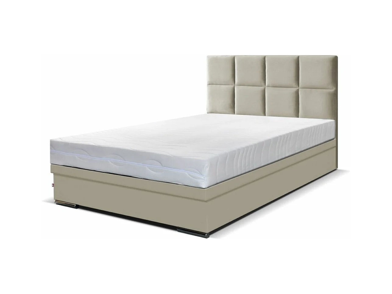 Boxspringbett Sizilien mit Bettkasten ohne Matratze Doppelbett, Polsterbett, 120 x 200 cm, beige